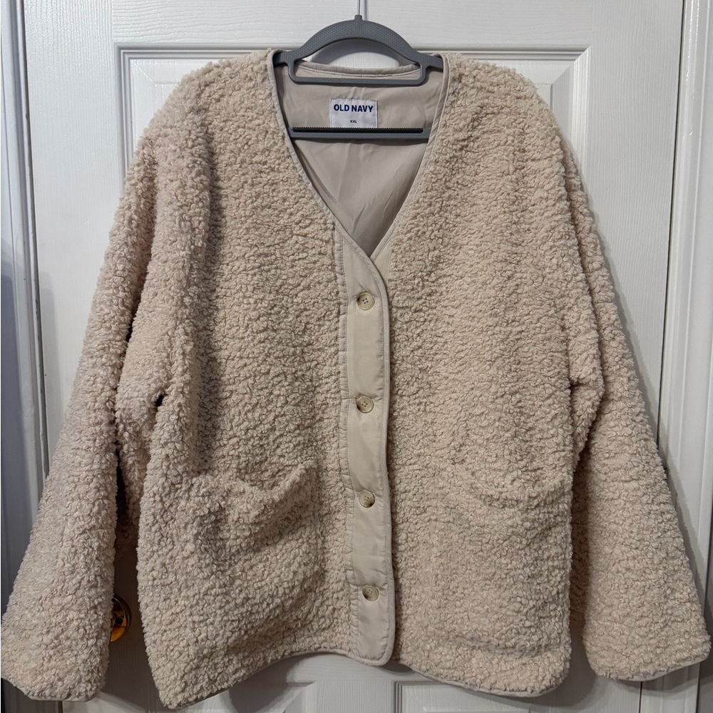 Old Navy Women's Beige Teddy Jacket
